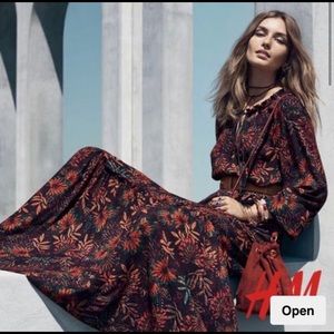 Boho floral long sleeve dress